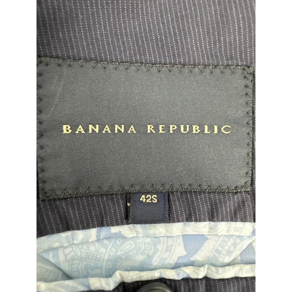 Banana‎ Republic Blazer Mens 42R Navy Blue Cotton Two Button Sport Coat